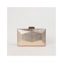 Bolso de mano tipo clutch en polipiel oro