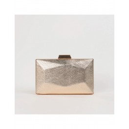 Bolso de mano tipo clutch en polipiel oro