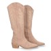 BOTA DE CUÑA CREMALLERA BEIGE